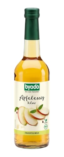 Bio-Apfelessig 500ml - Byodo naturrein, ungefiltert & nicht pasteurisiert, Zertifiziert Bio, Vegan, Ideal für Dressings und Marinaden von Byodo