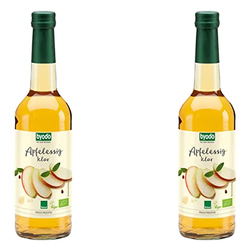 Bio Apfelessig Klar 5% Säure - Byodo (2 x 0,50 l) - Organisch, Vegan, Glutenfrei, Nicht Filtriert, Abgefüllt in Deutschland von Byodo