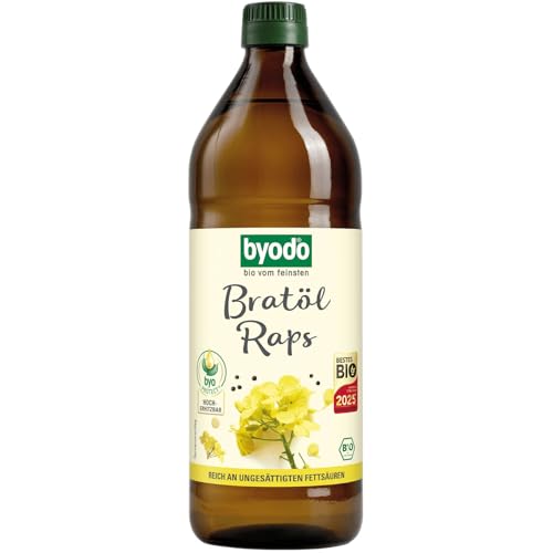 Byodo Bio Bratl Raps 6x0.75l - Premium Bio Speiseöl, Ideal zum Braten und Kochen, Glutenfrei, Vegan, DE-ÖKO-013, 4.5 Liter Gesamt von Byodo