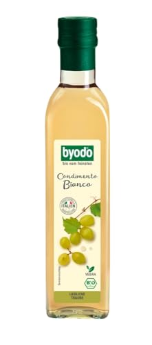 Byodo Bio Condimento Bianco, 250ml Flaschen, 2er Pack (2x 500ml) - Italienischer Weißweinessig, Bio & Vegan, Ideal für Salate und Marinaden von Byodo