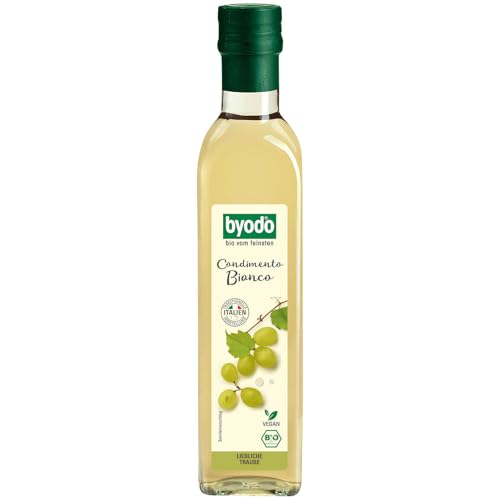 Byodo Bio Condimento Bianco 0,5l - Vegan & Vegetarisch geeigneter Weißweinessig aus Italien, Ideal für Helle Dressings & Saucen, Süß-Saurer Geschmack mit Traubenmost von Byodo