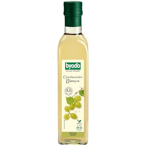 Byodo Bio Condimento Bianco, Vegan und Vegetarisch, Ideal für Helle Dressings und Saucen, Ausgewogener Süß-Saurer Geschmack aus Italienischem Weißweinessig und Süßem Traubenmost, 0,5 l Flasche von Byodo