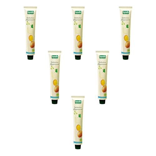 Byodo Bio-Delikatess Mayonnaise 6x100ml Tube - 80% Fett, 100% Bio-Zutaten, Klassische Rezeptur, Cremig & Nachhaltig, Recycelbare Verpackung von Byodo