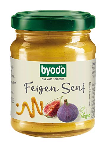 Byodo Bio Feigen Senf 125 ml - Exquisite Kombination Süß-Fruchtiger Feigen & Milder Senfschärfe, Perfekt für Käse, Salatdressings & Mehr, Frisch in Kleinen Chargen Hergestellt, Vegan & Koscher von Byodo