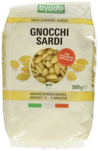 Bio-Hartweizengnocchi Sardi - Byodo 500g | 100% Bio-Hartweizengrieß aus Italien | Traditionell mit Bronze-Matrizen Geformt | Schnelle Zubereitung | Ökologische Papierverpackung von Byodo
