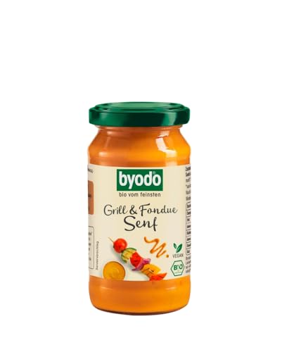 Byodo Grill- & Fondue-Senf 2x200 ml - Bio-zertifiziert, Fruchtige Paprika-Note, Handfertigung in Kleinen Chargen, 100% Bio Senf für Grillen & Fondue, Frisch & Hochwertig von Byodo