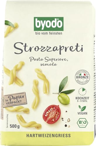 Bio Helle Strozzapreti Pasta - Byodo, Natürliche Premium Nudeln, 2er Pack (2 x 500g), 100% Bio-Zutaten, Perfekt für Mediterrane Gerichte von Byodo