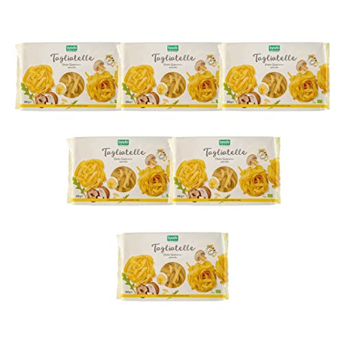 Byodo Bio Tagliatelle Nester, 6er Pack (6 x 250 g) - Hochwertige Bio-Pasta, Vegan & Ohne Zusatzstoffe - Perfekt für traditionelle italienische Gerichte von Byodo