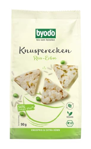 Knusperecken Reis-Mais-Erbse 90g - Byodo | Vegane Snacks, Glutenfrei, Ohne Zuckerzusatz, Ideal für Zwischendurch & Lunchbox von Byodo