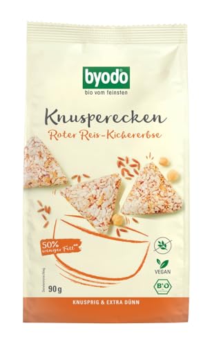 Byodo Bio Knusperecken Roter Reis-Kichererbse, 90 g (6 x 90 gr) von Byodo