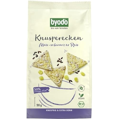 Byodo Bio Knusperecken mit schwarzem Reis 90g - Vegan, Glutenfrei, Ohne Zuckerzusatz, Italienischer Mais Snack, Würzig & Nussig, Ideal Für Diäten Byodo Bio Knusperecken mit schwarzem Reis 90g - Vegan, Glutenfrei, Ohne Zuckerzusatz, Italienischer Mais Snack, Würzig & Nussig, Ideal Für Diäten von Byodo