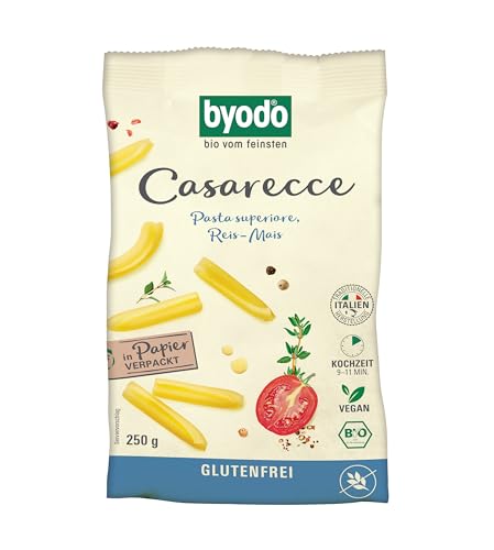 Bio Reis-Mais Casarecce von Byodo - 6er Pack (6x250g) Glutenfreie Pasta, Ideal für Veganer, Gentechnikfrei, Bio-Qualität - Byodo Naturkost von Byodo