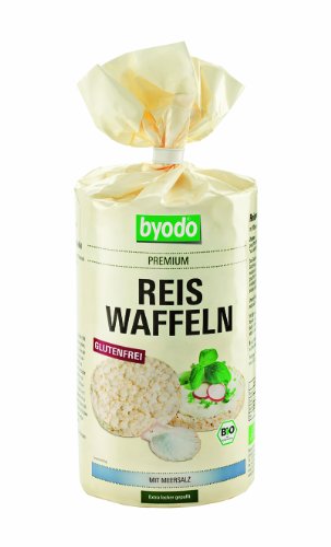Byodo Bio Reiswaffeln mit Meersalz - 6er Pack (6 x 100g) | Knuspriger Snack aus Bio-Reis | Vegan, glutenfrei & wenig Kalorien | Perfekt für Zwischenmahlzeiten und Beilagen von Byodo