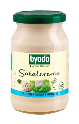 Byodo Bio Salatcreme 34% Fett - 6 x 250ml Glasflasche, Natürliche Zutaten, Biologisch, Ideal Für Salate, Cremig & Lecker - Premium Bio Dressing für Gesunde Ernährung von Byodo