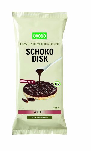 Byodo Bio Schoko-Reiswaffeln Zartbitter 65g, 6er-Pack - Vollkorn Snack, Glutenfrei & Vegan, Reich an Aromatischer Zartbitterschokolade, Knusprig und Frisch Verpackt, Ideal für Diätalternativen von Byodo