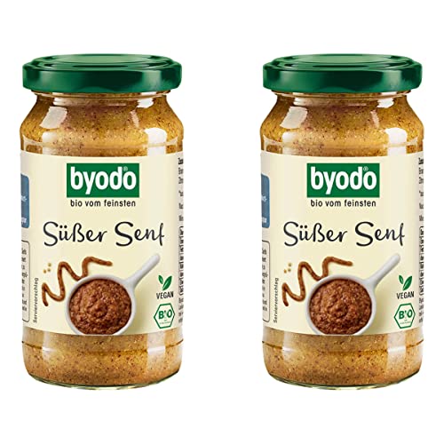 Byodo Bio Ser Senf 200 ml - Traditionell Bayerischer Süßer Senf, Frisch und in Kleinen Chargen Hergestellt, ideal für Weißwurst & Dressings, 100% Bio-Zutaten, Vegan - Byodo von Byodo