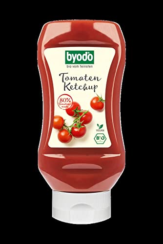 Byodo Bio-Tomaten Ketchup, 300ml Squeeze-Flasche - 80% Tomatenmark für extra Fruchtgenuss, vegan, vegetarisch, aus erntefrischen italienischen Tomaten von Byodo