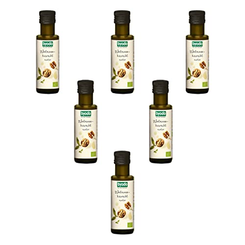 Bio Walnusskernöl kaltgepresst native - Byodo, Vegan, Bio Qualität, Ideal für Dressings und Feinkost (6 x 100 ml Packung) von Byodo