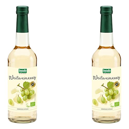 Bio Weißweinessig 6% Säure - Byodo, Organisch & Natürlich, Doppelpack 2x 0,50 l, Ideal für Salatdressings & Marinaden, Vegan und Glutenfrei von Byodo