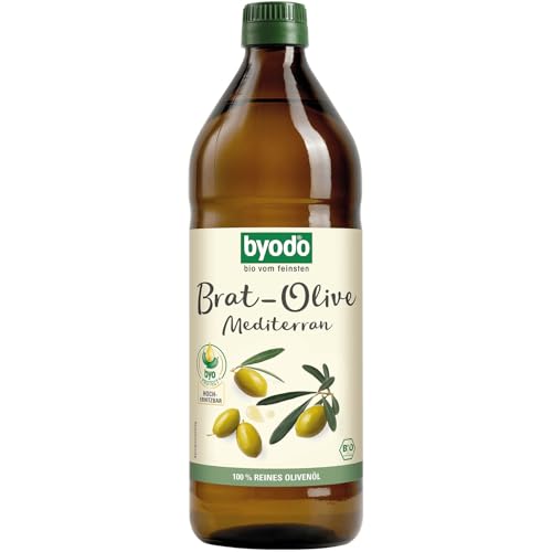 Brat-Olive Mediterran Bio-Olivenöl von Byodo – Hocherhitzbar zum Braten, Grillen & Frittieren, 0,75 l Flasche, Vegan, Mediterraner Geschmack, Vielseitig einsetzbar von Byodo