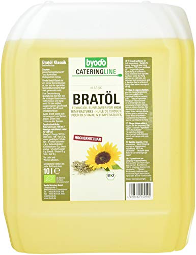 Byodo Bratl, High-Oleic, Extra Mild, Desodoriert, Bio - 1er Pack (10 Liter Dose), Pflanzenöl für Gesundes Kochen, hoher Rauchpunkt, Vitaminreich, 100% Bio-zertifiziert von Byodo