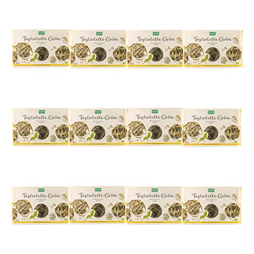 Byodo Bio Grüne Tagliatelle Nester 250g, 12er Pack - Italienische Pasta mit Bio-Spinat, Hartweizengrieß, Bronze-Matrizen | Schnelle Kochzeit 7-8 Min | Perfekt al dente | Ideal für vielfältige Gerichte Byodo Bio Grüne Tagliatelle Nester 250g, 12er Pack - Italienische Pasta mit Bio-Spinat, Hartweizengrieß, Bronze-Matrizen | Schnelle Kochzeit 7-8 Min | Perfekt al dente | Ideal für vielfältige Gerichte von Byodo