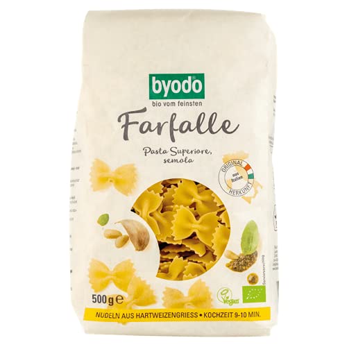 Byodo Helle Farfalle 500g - 12er Pack Pasta aus Italien, 100% Bio-Qualität, Vegan und ohne Zusatzstoffe, Ideale Pasta für jede Küche Byodo Helle Farfalle 500g - 12er Pack Pasta aus Italien, 100% Bio-Qualität, Vegan und ohne Zusatzstoffe, Ideale Pasta für jede Küche von Byodo
