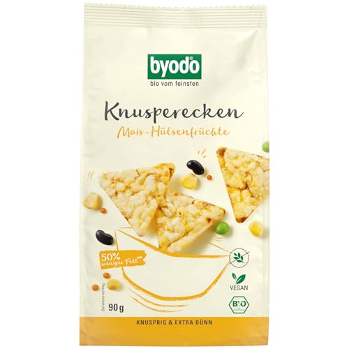 Byodo Knusperecken Mais-Hülsenfrüchte 90g, 12er Pack - Glutenfrei, Vegan, Bio-Qualität, Ideal als Snack für Zwischendurch, Perfekt für Vorratsschrank, Mais-Hülsenfrüchte Chips, Maisecken Byodo Knusperecken Mais-Hülsenfrüchte 90g, 12er Pack - Glutenfrei, Vegan, Bio-Qualität, Ideal als Snack für Zwischendurch, Perfekt für Vorratsschrank, Mais-Hülsenfrüchte Chips, Maisecken von Byodo