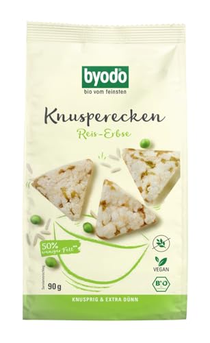 Byodo Knusperecken Reis-Erbse - 90g, 12er Pack - Glutenfrei & Vegan, Perfekter Snack für Zwischendurch - Hochwertige Bio-Qualität von Byodo