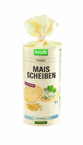 Byodo Bio Maisscheiben, 6er Pack (6 x 120 g Packung) - Luftig-locker, knusprig mit Meersalz, Ideal für Snacks, Langlebige Frische von Byodo