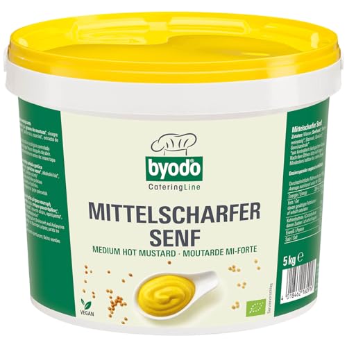 Mittelscharfer Bio-Senf von Byodo – 5 kg Eimer, Köstlich cremig & wunderbar würzig, Frische Herstellung in kleinen Chargen, Deutsche Senfsaat, Vegan & ohne Zuckerzusatz von Byodo