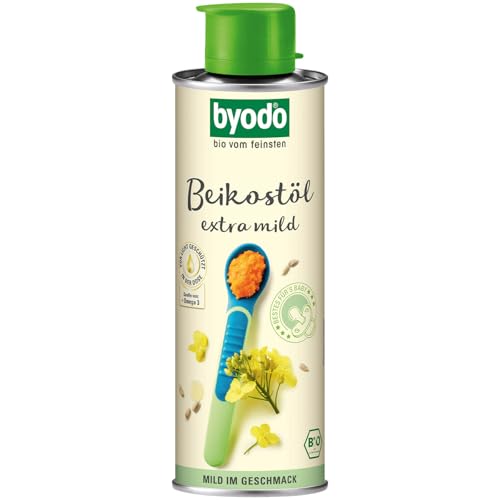 Byodo Öl für Beikostzubereitung 2er Pack - 100% Bio, Schonend Gedämpft, Milder Geschmack, Raps- & Sonnenblumenöl Mix, Reich an Ungesättigten Fettsäuren, 2x250g von Byodo