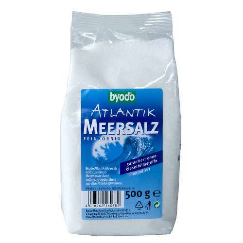 Byodo Premium Meersalz, feinkörnig, 500g Beutel - Vegan, Vegetarisch, Ohne Zusatzstoffe, Naturbelassen, Reich an Mineralien & Spurenelementen Byodo Premium Meersalz, feinkörnig, 500g Beutel - Vegan, Vegetarisch, Ohne Zusatzstoffe, Naturbelassen, Reich an Mineralien & Spurenelementen von Byodo