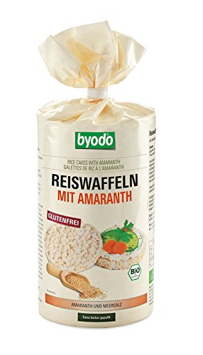 Byodo Bio Reiswaffeln mit Amaranth, 100g, 6er Pack - Glutenfrei, Lysinreich, Nussiger Geschmack, Extra Locker & Knusprig, Ideal für Ernährungsbewusste, Zertifizierte Bio-Qualität von Byodo