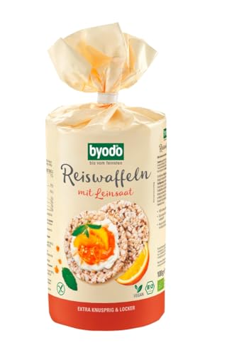 Byodo Reiswaffeln mit Leinsaat und Meersalz, 6er Pack (6 x 100 g) - Bio von Byodo