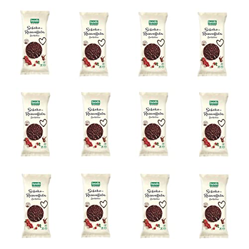 Byodo Schoko-Disk Zartbitter 65g, 12er Pack - Knusprige Vollkornreis-Scheiben, Bio-Qualität, Glutenfrei & Vegan, Perfekt für Liebhaber dunkler Schokolade von Byodo