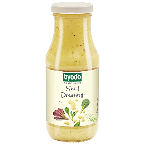 Byodo Senf-Dressing 245 ml - Organisches, Vegan & Glutenfreies Salatdressing | 100% Bio-Zutaten, Frei von Kristallzucker, Gesüßt mit Agavendicksaft - Genießen Sie Jeden Bissen von Byodo