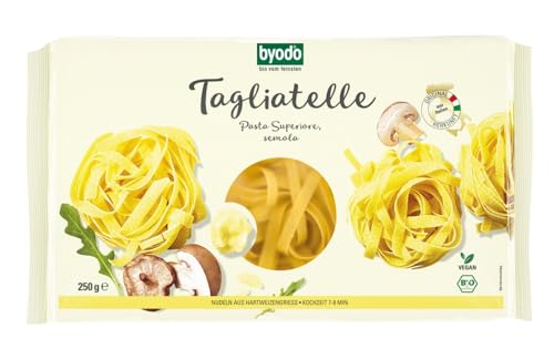 Byodo Bio Tagliatelle Nester, 6er Pack (6 x 250 g) - Hochwertige Bio-Pasta, Vegan & Ohne Zusatzstoffe - Perfekt für traditionelle italienische Gerichte von Byodo