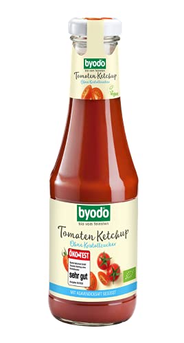 Byodo Tomaten Ketchup ohne Kristallzucker 3er Pack (3 x 500 ml) - Bio, Vegan, Glutenfrei, Natürlich Süß, Familienpackung, Nachhaltig Verpackt von Byodo