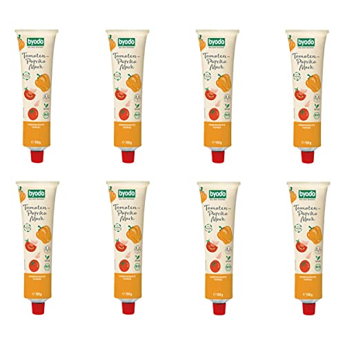 Byodo - Tomaten-Paprika Mark Doppelfrucht in der Tube - 150 g - 8er Pack von Byodo