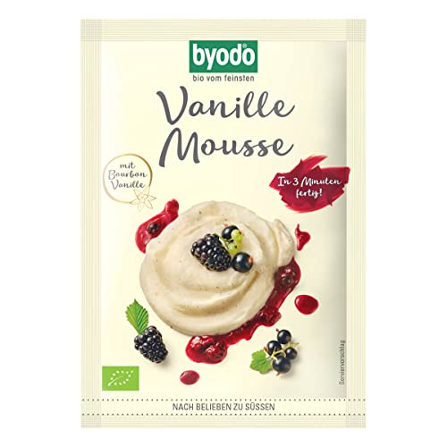 Byodo Vanille Mousse 36g, 20er Pack - Bio Bourbon-Vanille Dessert, Schnelle Zubereitung, Gelatinefrei, Glutenfrei, Ideal für Kuchen & Füllungen, 0,35 l pro Pack Byodo Vanille Mousse 36g, 20er Pack - Bio Bourbon-Vanille Dessert, Schnelle Zubereitung, Gelatinefrei, Glutenfrei, Ideal für Kuchen & Füllungen, 0,35 l pro Pack von Byodo