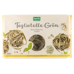 Hartweizen-Tagliatelle-Nester, grün Hartweizen-Tagliatelle-Nester, grün von Byodo