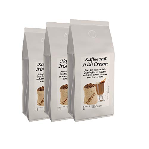 C&T Aromakaffee - Aromatisierter Kaffee Gemahlen - Irish Cream 3x1000 g - Sparpaket - Privatrösterei Spitzenkaffee Flavoured Coffee von C&T