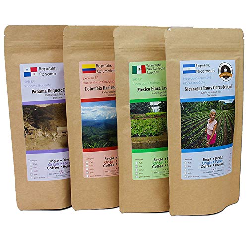 Kaffee Globetrotter - Kaffee Mit Herz 4 x 1 kg Sparpaket (Gemahlen) für Vollautomaten - 4 Sorten Fair Gehandelter Spitzenkaffee Zur Unterstützung Sozialer Projekte Geschenk Set - Aus aller Welt von C&T