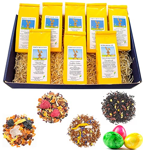 C&T – Oster Tee-Geschenkbox – 8 liebevoll ausgewählte Teesorten mit je 50 g – Perfekt zu Ostern von C&T