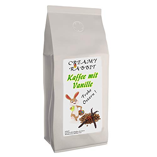 C&T - Osterkaffee "Creamy Rabbit” - 100% Arabica Bohnen, aromatisiert mit natürlichem Vanille-Aroma - Flavoured Coffee als ideales Ostergeschenk (200 g Gemahlen) von C&T
