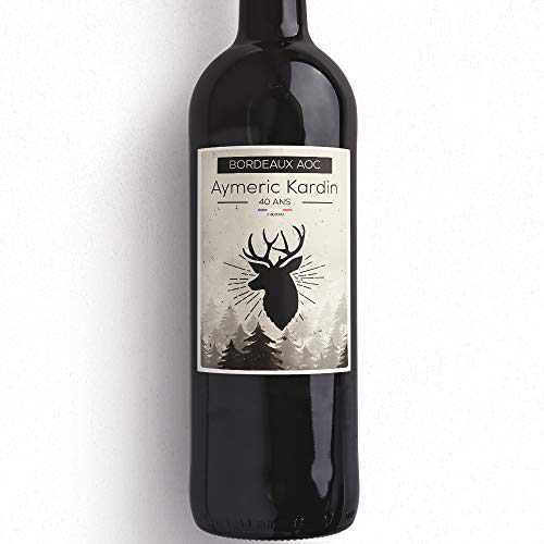 CADEAUX.COM - Personalisierte Rotweinflasche Bordeaux AOC - Cerf - Party-, Geburtstags-, Weihnachtsgeschenk - Männergeschenk CADEAUX.COM - Personalisierte Rotweinflasche Bordeaux AOC - Cerf - Party-, Geburtstags-, Weihnachtsgeschenk - Männergeschenk von CADEAUX.COM