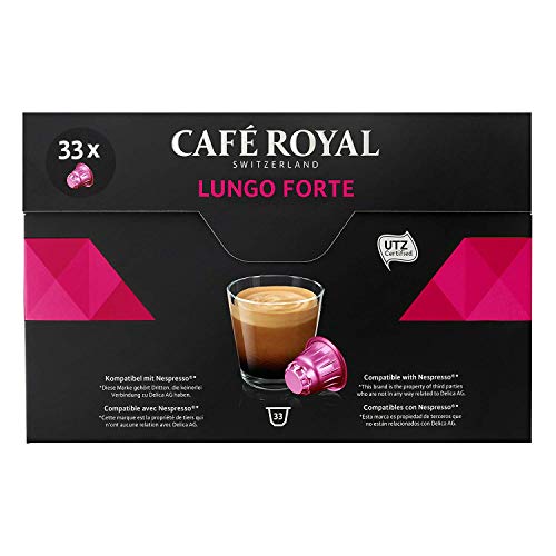 Café Royal Lungo Forte 33 Nespresso kompatible Kapseln (Intensität 8/10) 1er Pack (1 x 33 Kaffeekapseln) von Café Royal
