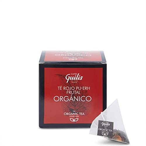 CAFES GUILIS DESDE 1928 AMANTES DEL CAFE Rotes Pu Erh Früchteteeblatt Bio Pu Erh Tee Box 15 Pyramiden - Pack 4 von CAFES GUILIS DESDE 1928 AMANTES DEL CAFE