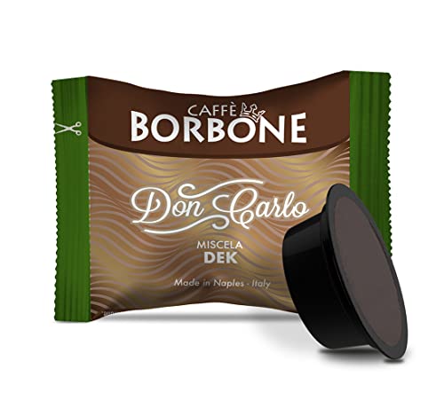 Caffè Borbone Kaffee Kapseln Don Carlo, Entkoffeinierte Dek Mischung - 100 stück - Kompatibel mit Kaffeemaschinen für den Hausgebrauch der Marke Lavazza* A Modo Mio* von CAFFÈ BORBONE